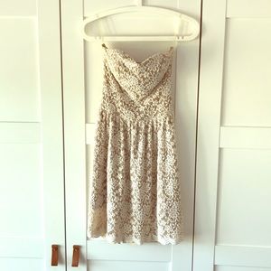 Fully lined cream lace dress